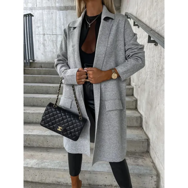 Loose Thin Woolen Coat For Women Gray - Shop at LoveMi