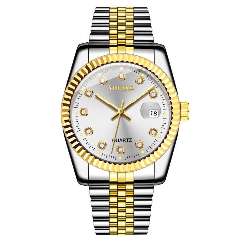Fashion Diamond Men's Steel Strap Watch