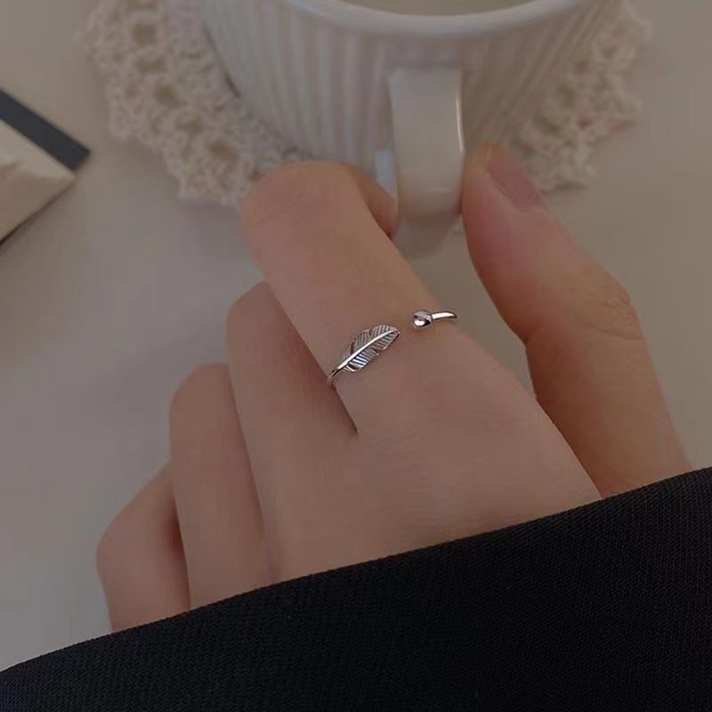 Minimalist Creative Feather Bracelet Ring For Women