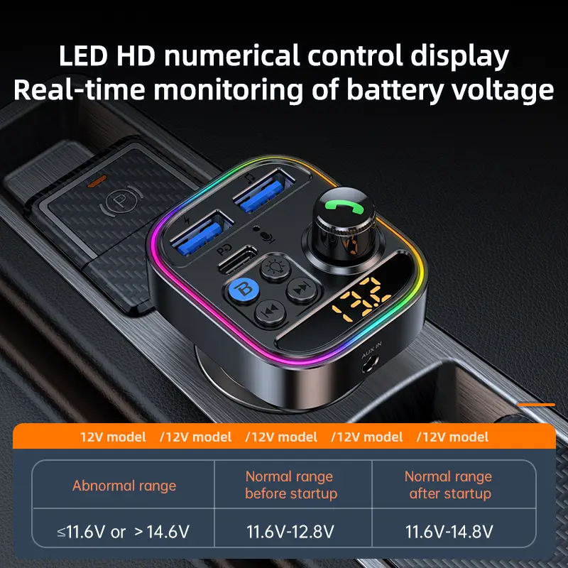 New T18 Automotive MP3 Player Multi-function Bluetooth Receiver Car U Disk Lossless Music Fm Transmitter