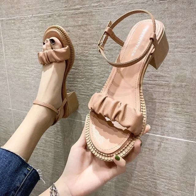 Fashion Personality Ankle strap Buckle Sandals Women Lotus Root Color 35 - Shop at LoveMi