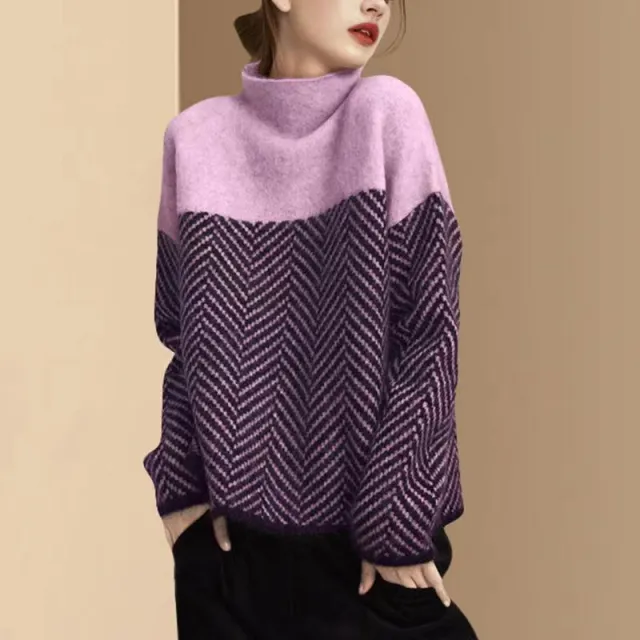Thickened Turtleneck Bottoming Shirt Autumn And Winter Warm Sweater Pink - Shop at LoveMi