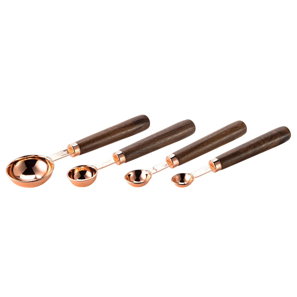 Wood Measuring Spoon Rose Gold