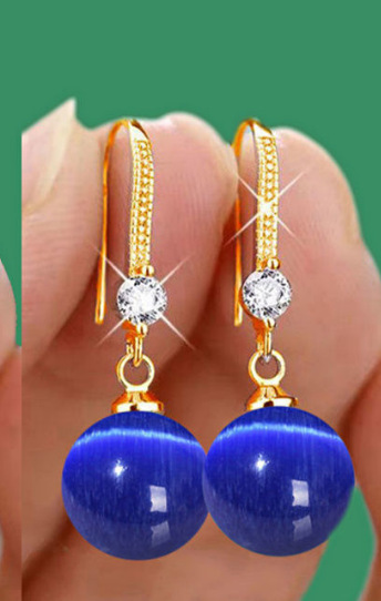Water Drop Pendant Oval Earrings