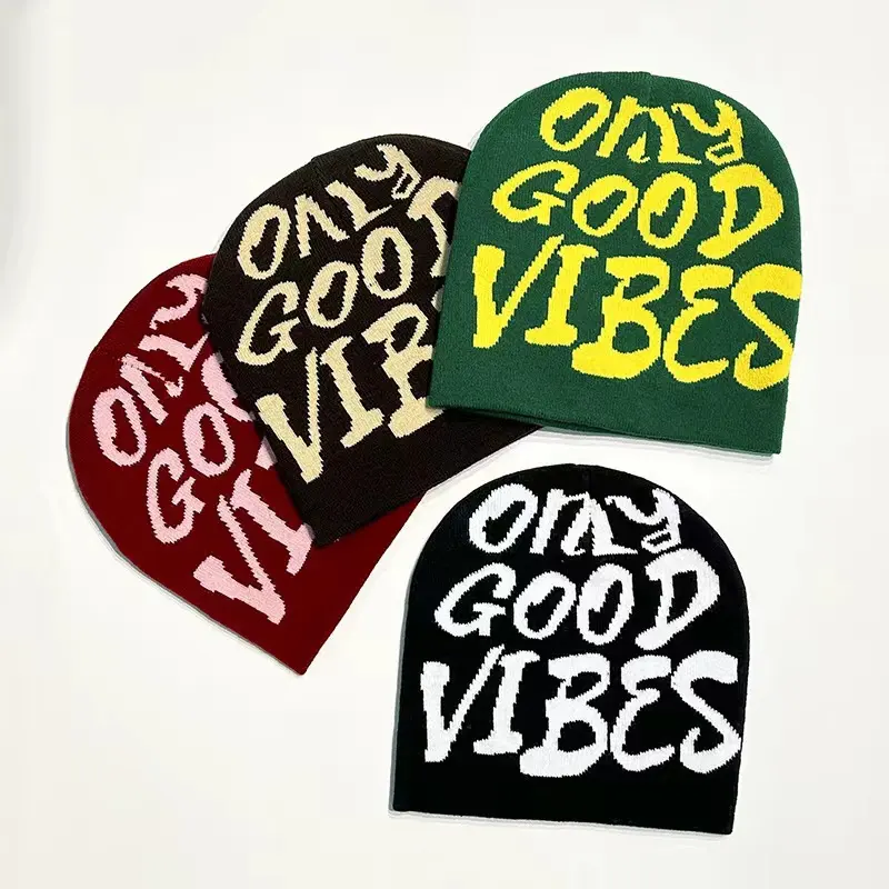 Autumn and Winter Letter Jacquard Hip Hop Knitted Hat