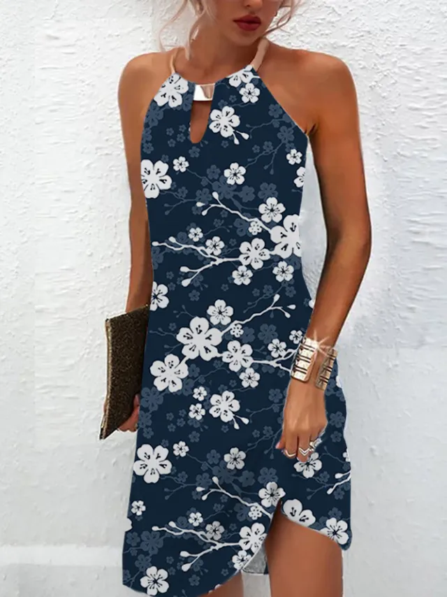 Summer Metal Halter Sleeveless Dress Color 4 - Shop at LoveMi