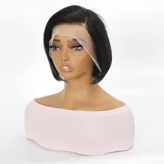 European And American Style Wig Front Lace Full Real Person - 1B - View 1