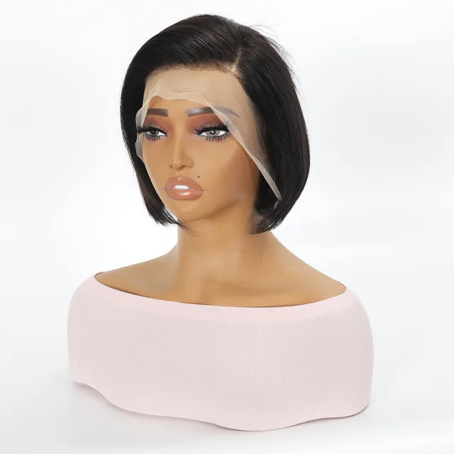 European And American Style Wig Front Lace Full Real Person 1B - Shop at LoveMi
