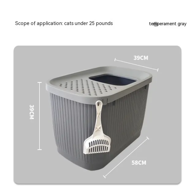 Pet Litter Box Fully Enclosed Top in Oversized Gray - Shop at LoveMi