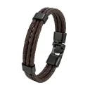 Black Buttons Brown Leather