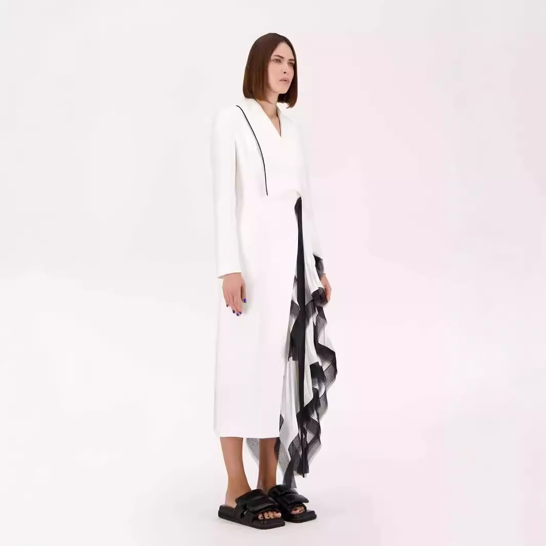 Design Sense Niche Dress Asymmetric Pleated