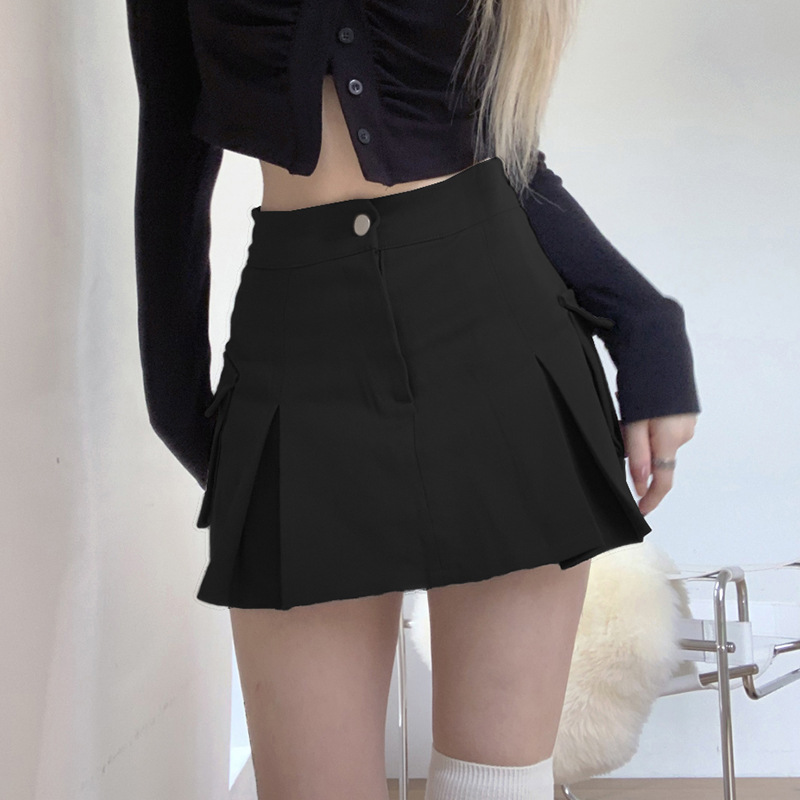 Title 12, Punk Fashion Low Rise Pleated Workwear Skirt fo...