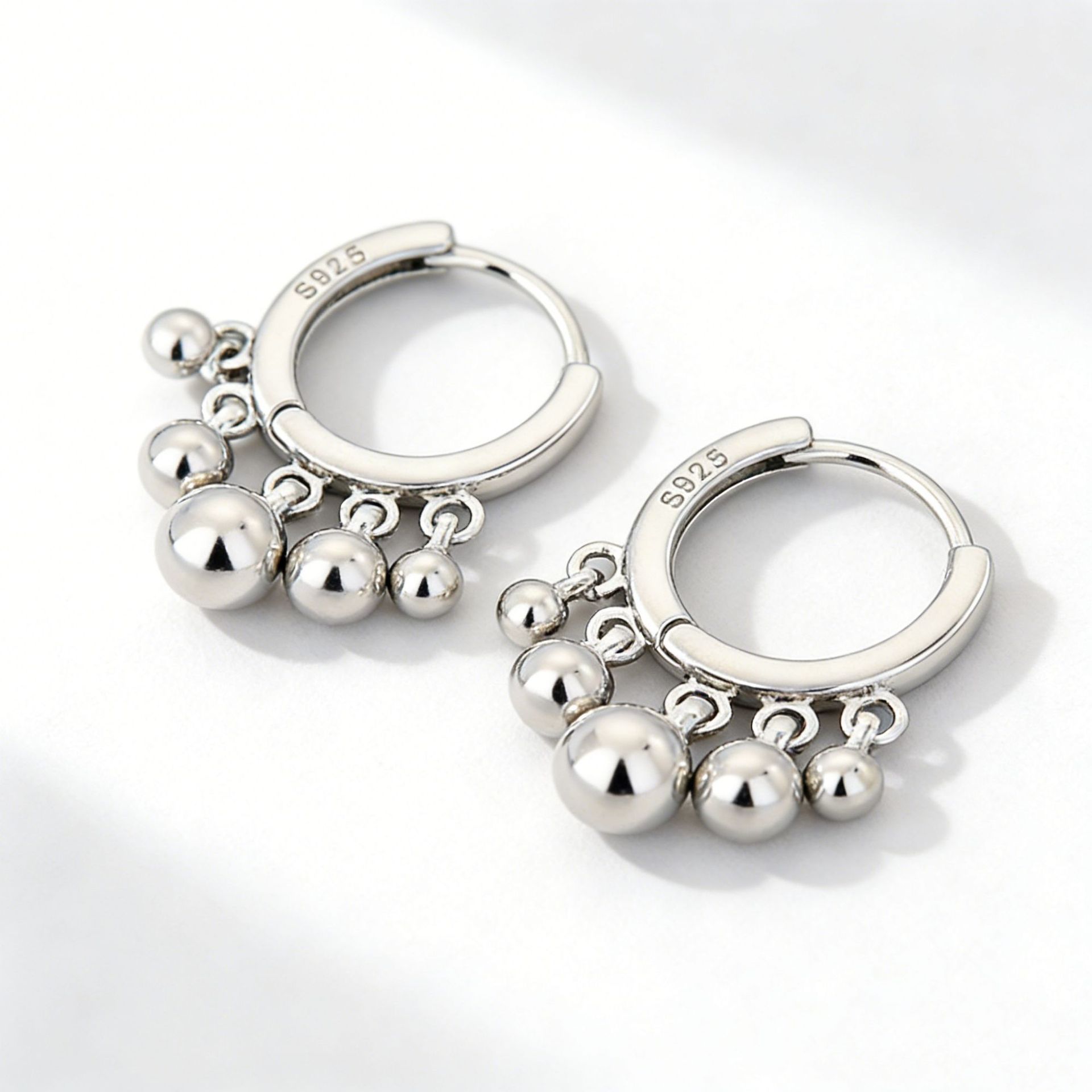 S925 Silver Tassel-shaped Pendant Earrings