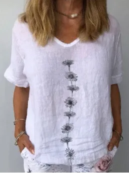 Women's Personality Printed Crew Neck Top Style 8 - Shop at LoveMi