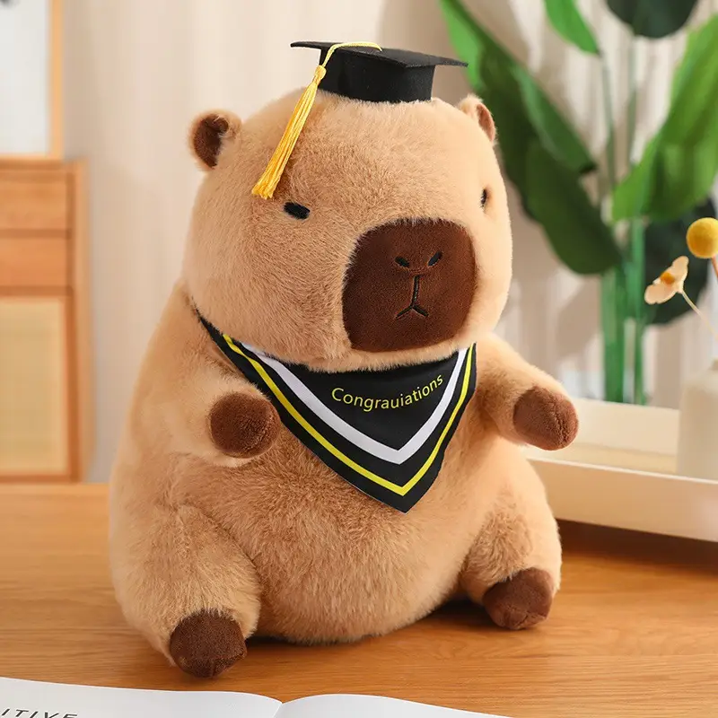 Doctor Capybara Graduation Hat Plush Doll