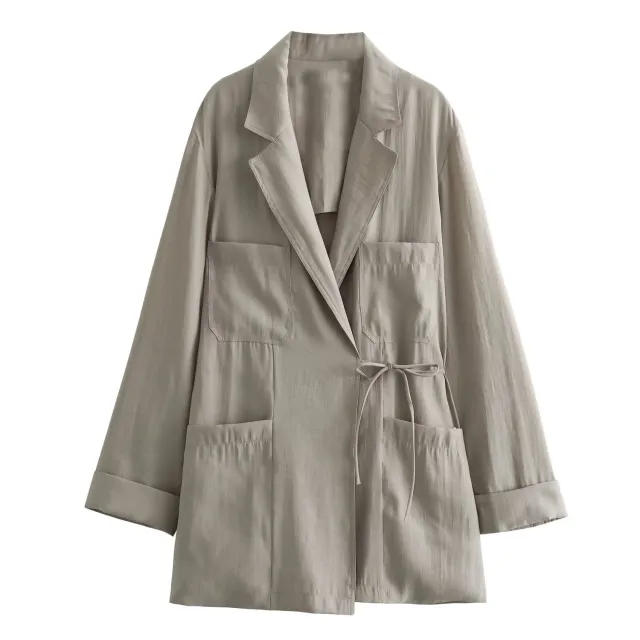 European And American Style Double Breasted Vertical Coat High Waist Straight leg Pants Top - Shop at LoveMi