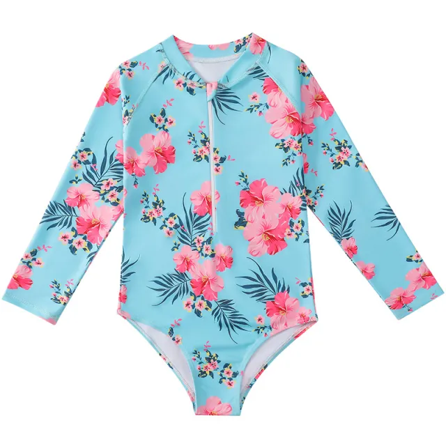 Girl's Long sleeve One piece Swimming Suit Yy207 110Cm - Shop at LoveMi