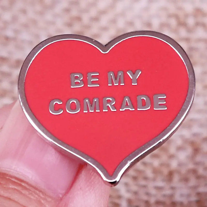 Be My Comrade Heart-shaped Lapel Pin Badge