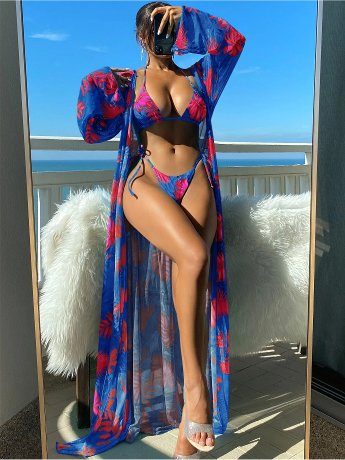 Блузка с длинными рукавами и полосками бикини