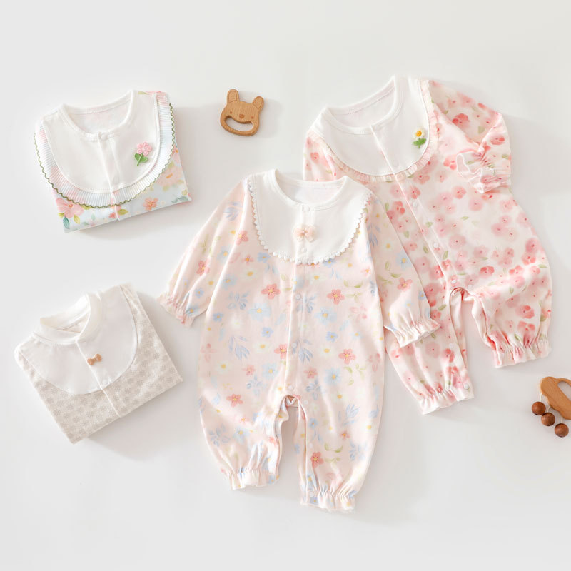 Class A Pure Cotton Baby Romper Spring Autumn Boneless Long-Sleeve Crawling Suit Baby Onesie