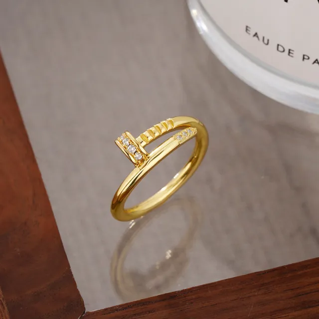 New French Nail Ring For Women, Versatile And Stylish With A Unique Minimalist Design Gold - Shop at LoveMi