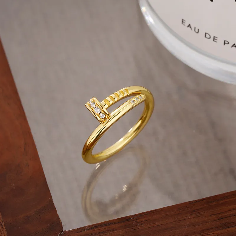 New French Nail Ring For Women, Versatile And Stylish With A Unique Minimalist Design - Gold