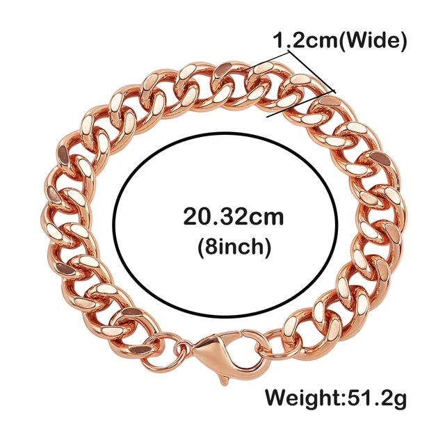 Copper Cuban Chain Bracelet, picture 3 of 5