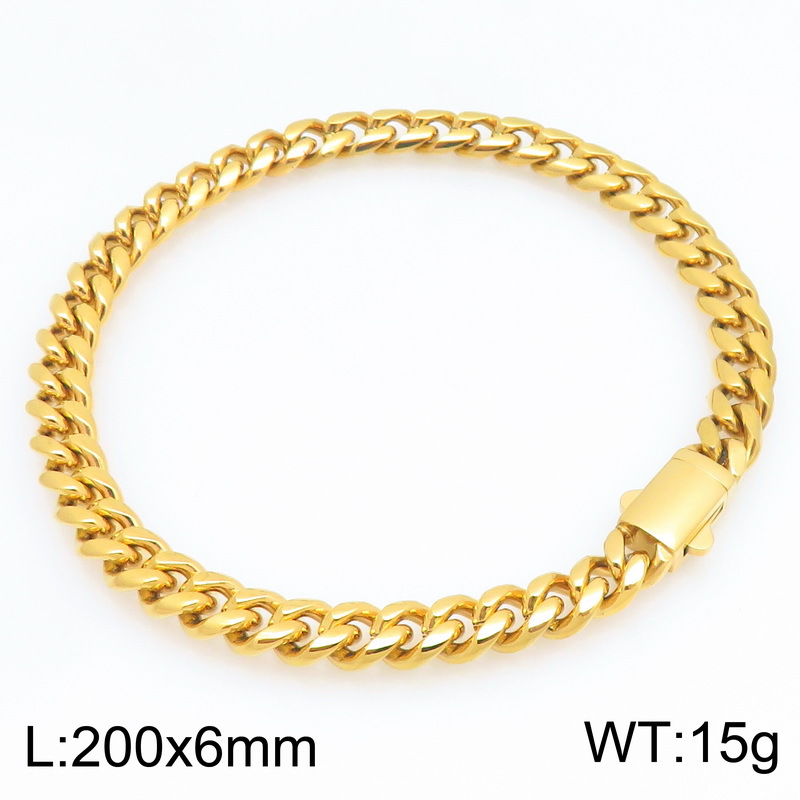 Fashionable And Minimalist Round-polished Cuban-link Bracelet For Men And Women