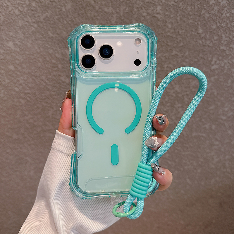 Phone Case With Colored Border 3-in-1 Drop-resistant Magnetic Protective Cover