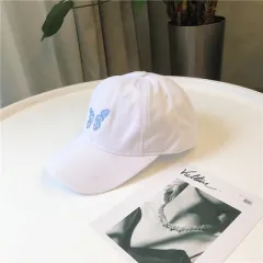 Butterfly Peaked Cap Women's Summer Korean Style - White - View 1