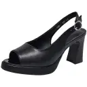Genuine Leather Wedge Sandals With Thick Soles Chunky Heels Soft Leather And A Strap-and-buckle Design view 5