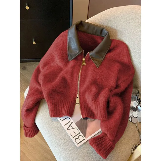 Idle Style Soft Glutinous Cardigan Sweater Red - Shop at LoveMi