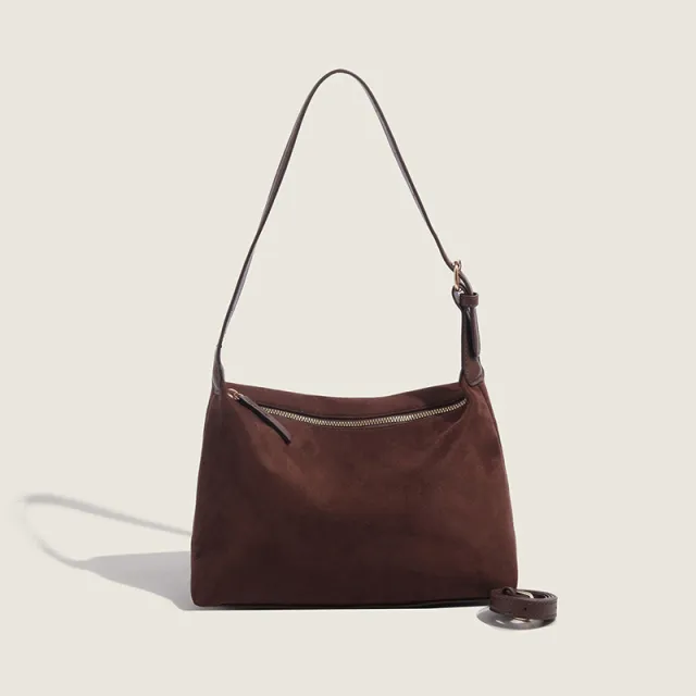 Women's Autumn And Winter New Suede Matte Suede Underarm Bag Brown - Shop at LoveMi