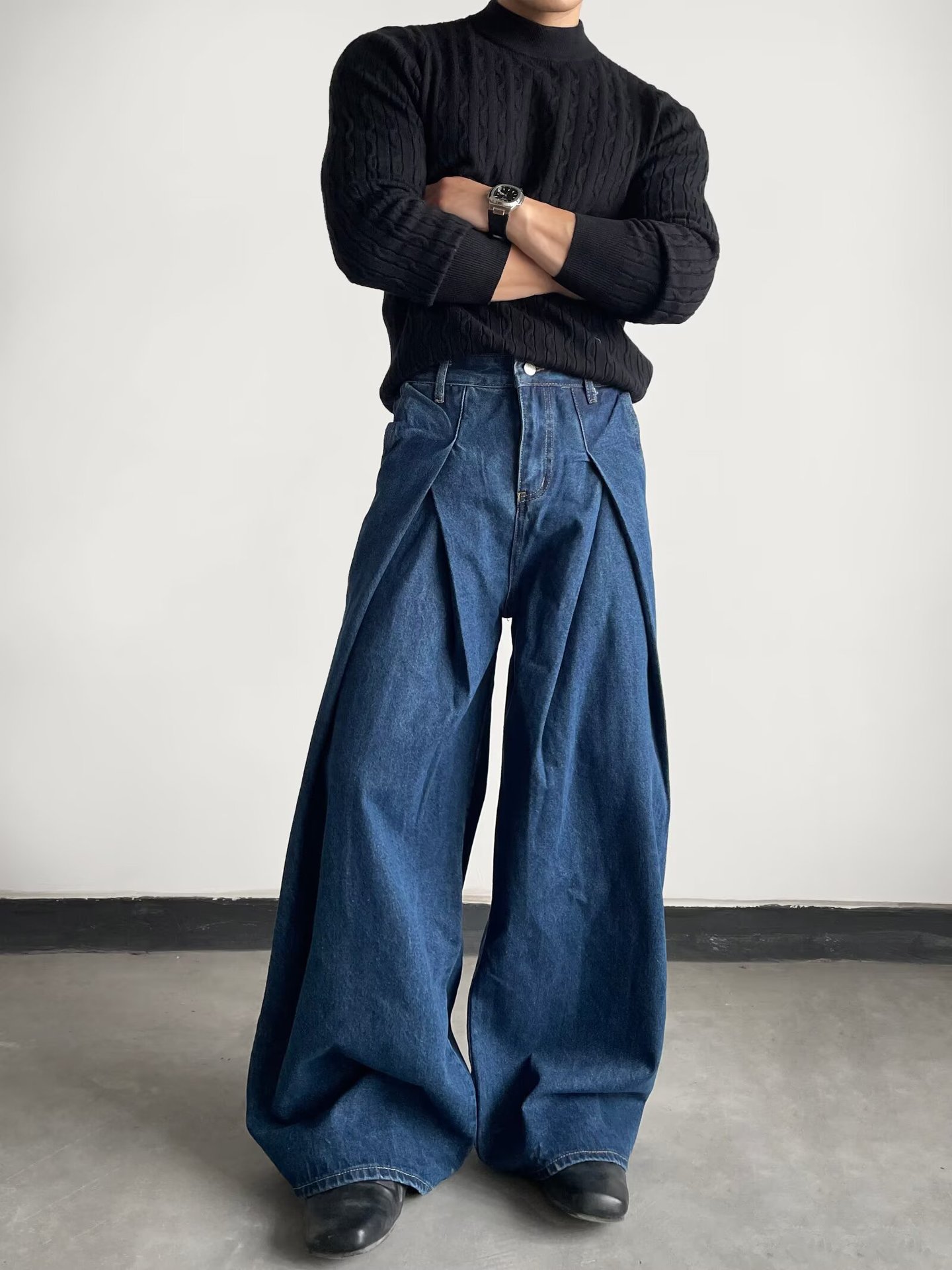 Retro Bootcut Wide-leg Denim Jeans For Men product photo 6 of 6