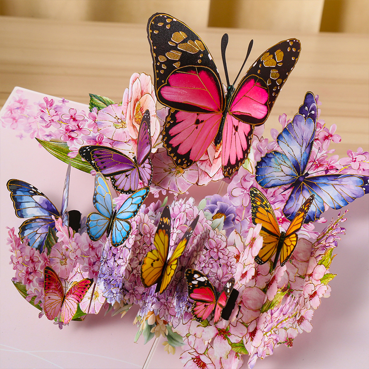 Title 9, Greeting Card Creative 3D Card Folding Pansy St...