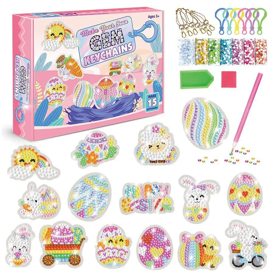 Cartoon Handmade DIY Diamond Painting Keychain Ice Cream Children Spot Diamond Keychain