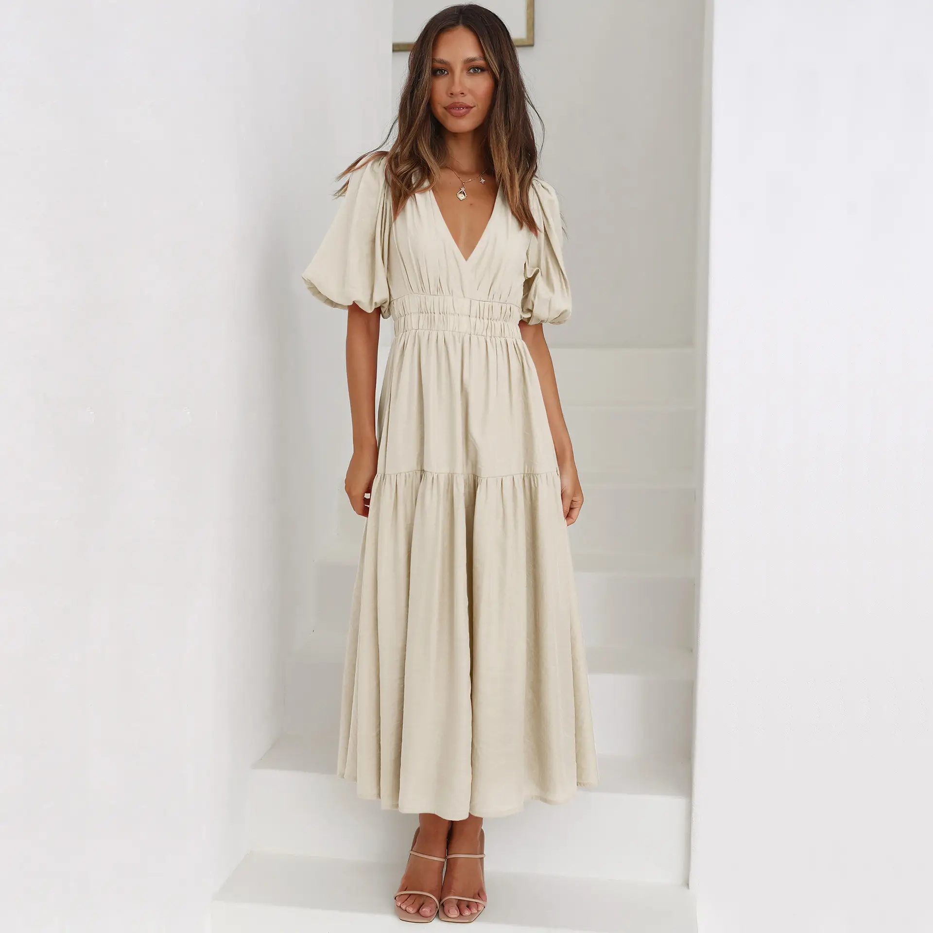 Women's Clothing New Dress Ruffled Advanced Sense Vacation Style