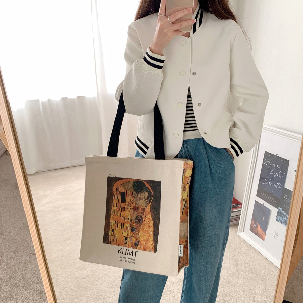 Oil Painting Large Capacity Canvas Tote Bag - Image 9