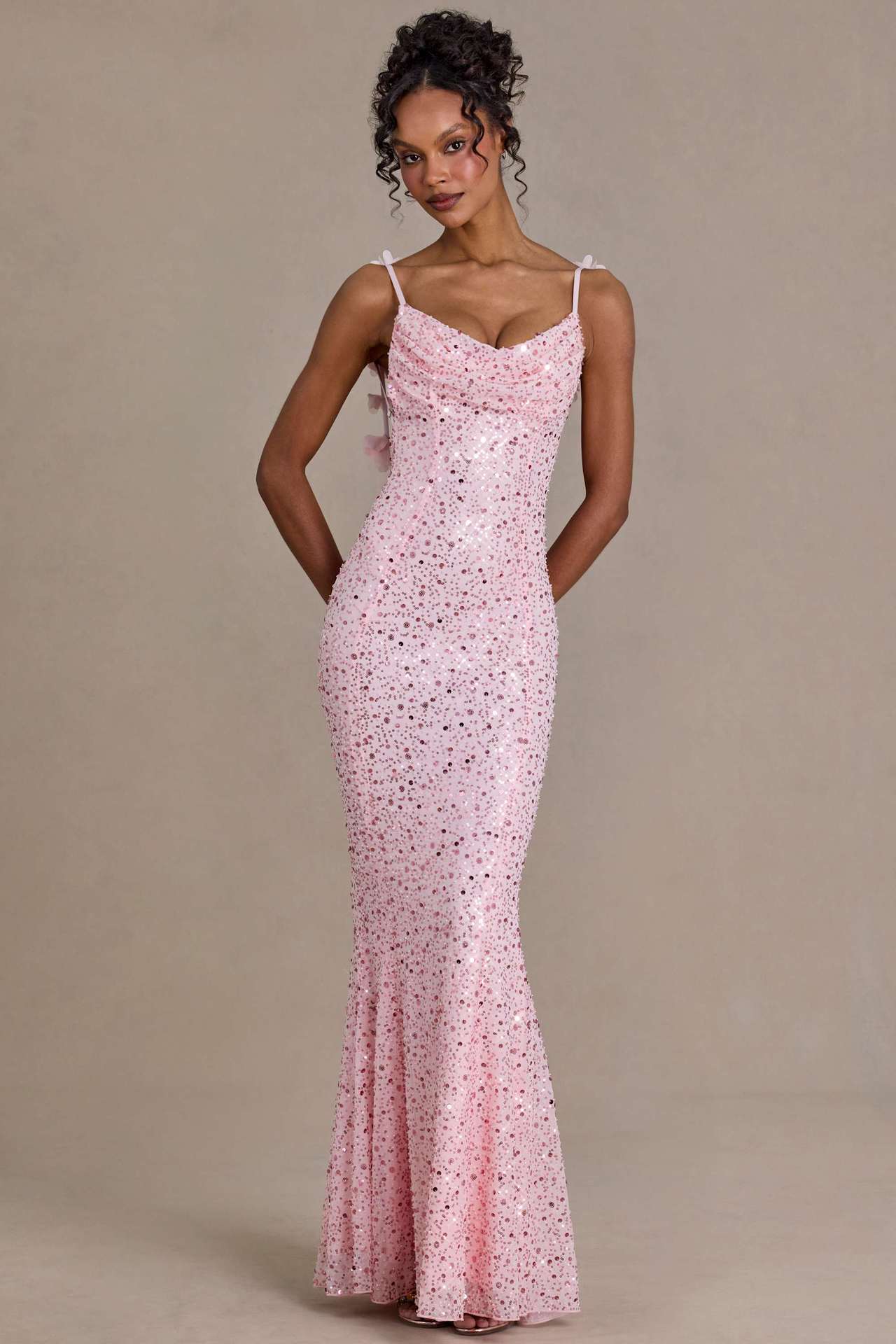 Sequin-beaded Tube Strap Backless Slim-fit Mermaid Maxi Dress 7