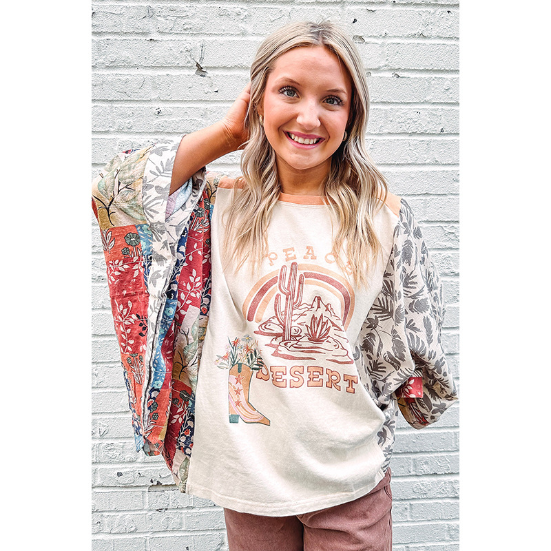 Spring And Summer New Pullover Round Neck Chiffon Shirt For Women Loose Slim Fit