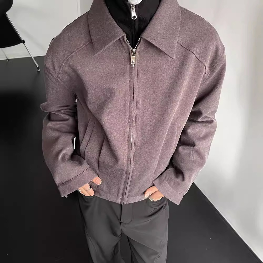 Turndown Collar Baseball Workwear Jacket