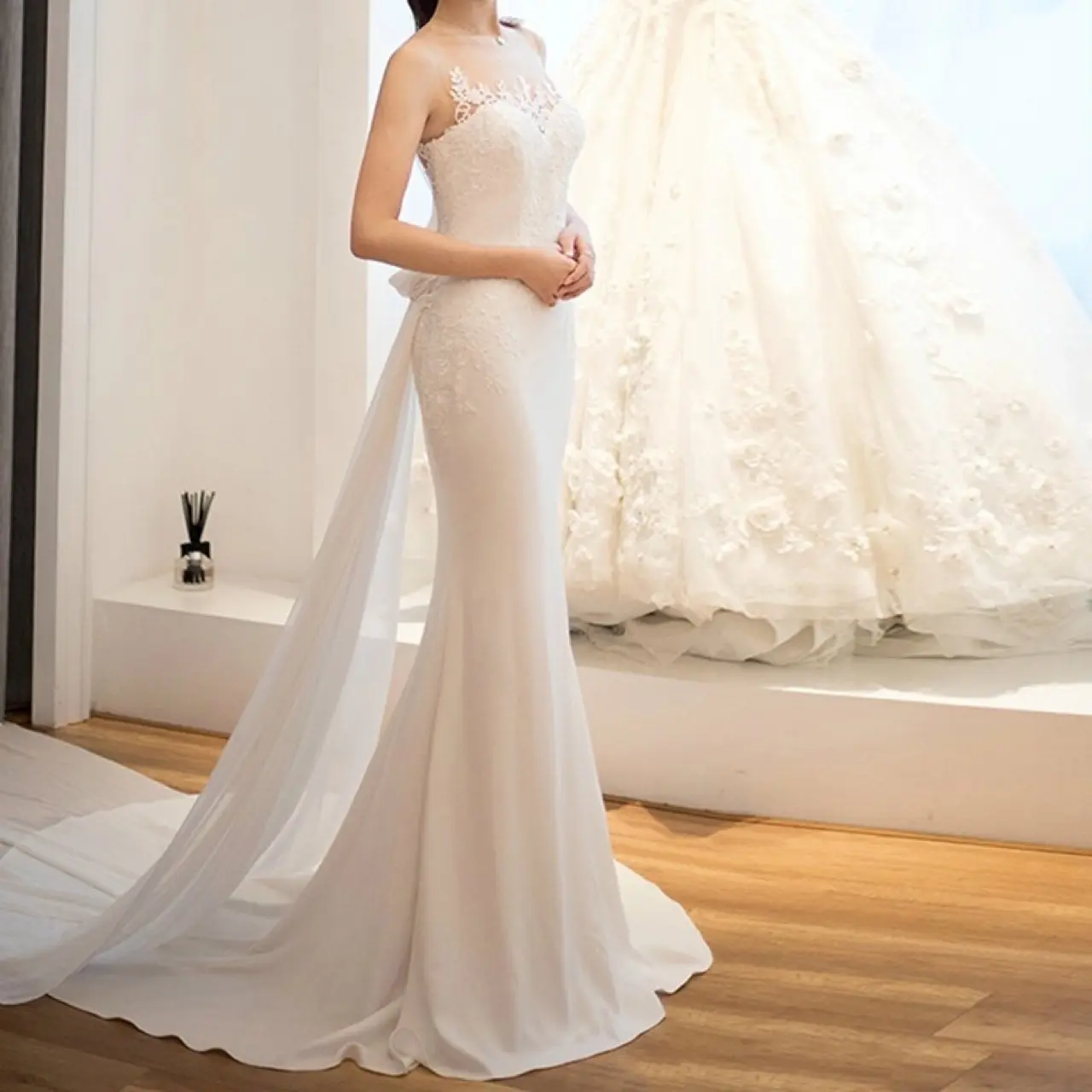 Mid-waist Dream See-through Super Fairy Light Wedding