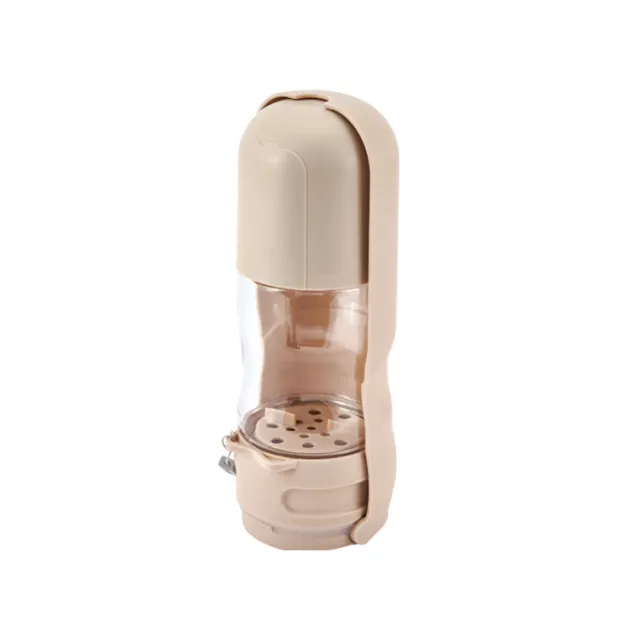 New Pet Outdoor Tableware Folding Portable Dog Drinking Cup Split type Dog Food Integrated Water Fountain Pet Products Large Khaki - Shop at LoveMi