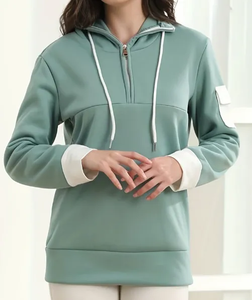 Casual Versatile Slimming Hooded Sweater Light Green - Shop at LoveMi