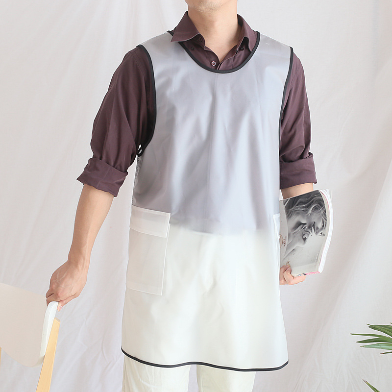 Plastic Waterproof Transparent Apron Environmental Protection Kitchen No-tie Work Clothes