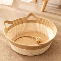 Coarse Linen Rattan Cat Nest Four Seasons Universal Bed Woven Cat Sleeping Mat - Includes Cotton Rope And Mat - View 1