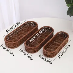 Rattan Iron Rack Storage Tableware Knife And Fork Basket Simple And Elegant - Brown - View 1