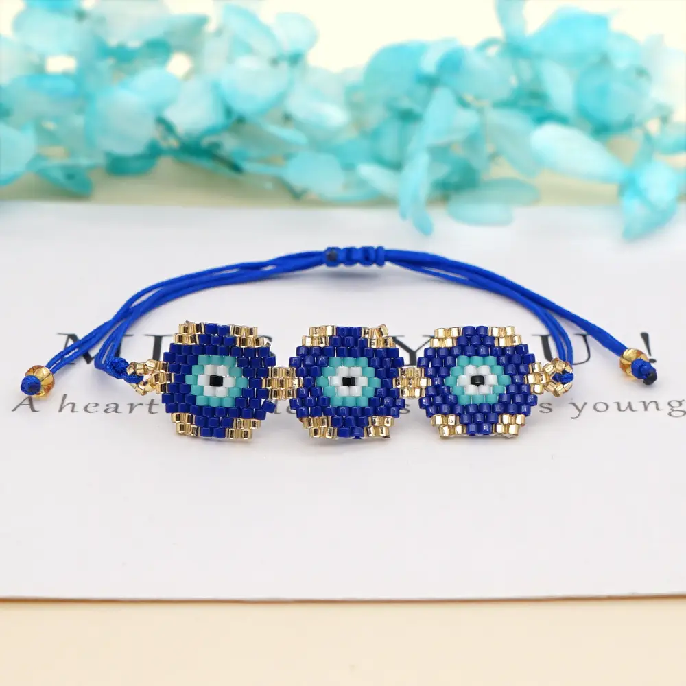 Wind Color Bead Minority Hand-woven Devil's Eyes Beads Bracelet