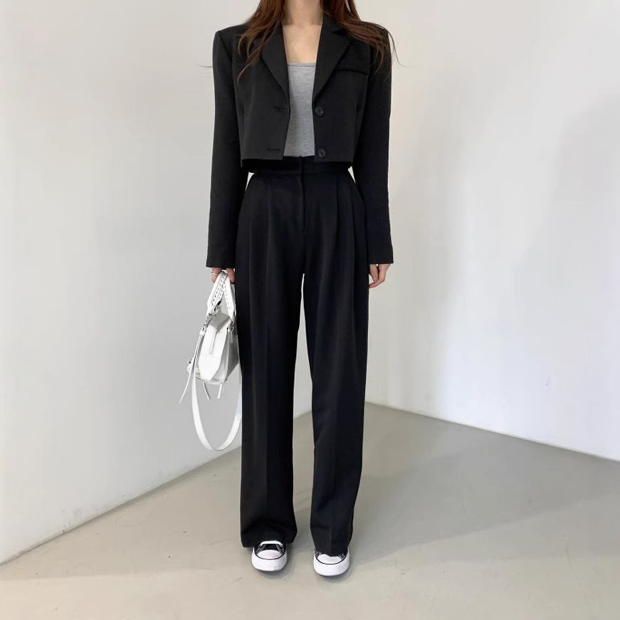 Small Business Suit Coat High Waist Straight Women's Casual Pants