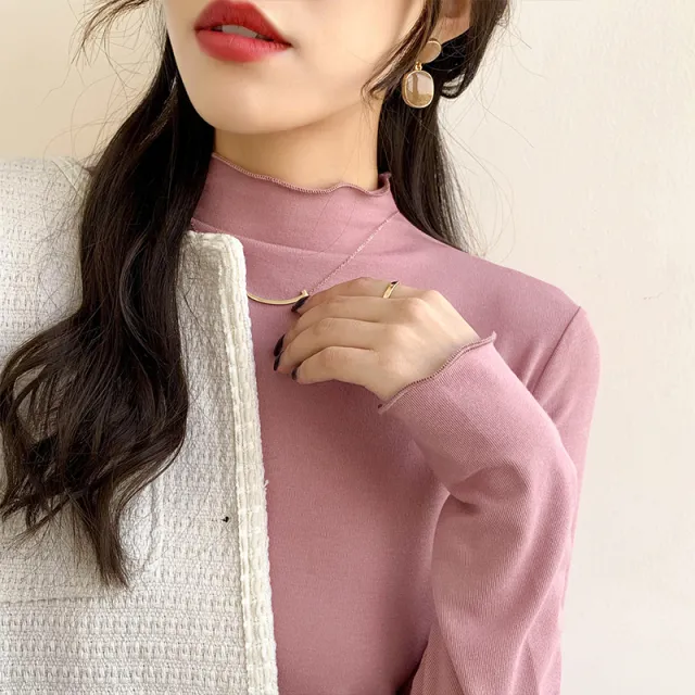Women's Viscose Fiber Half Turtleneck Bottoming Shirt Red - Shop at LoveMi